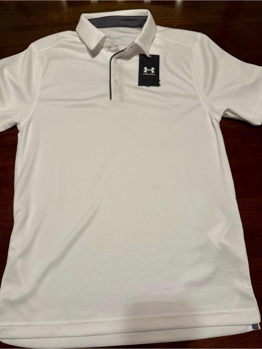 Under Armour White Short-Sleeve Performance Polo with Contrast Trim
